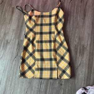 Forever 21 Yellow and Black Plaid Dress